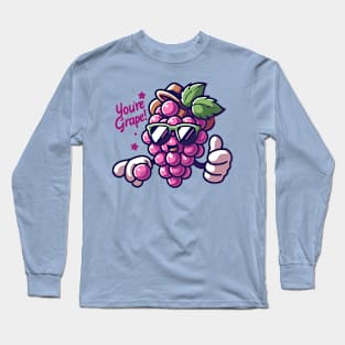 You Are Grape | Cute Grape Design for You Are Great | Motivational Quote Long Sleeve T-Shirt